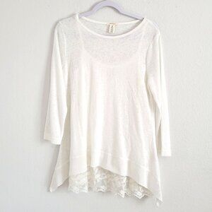 Westbound Long Sleeve top with Lace Tank top EUC Size M